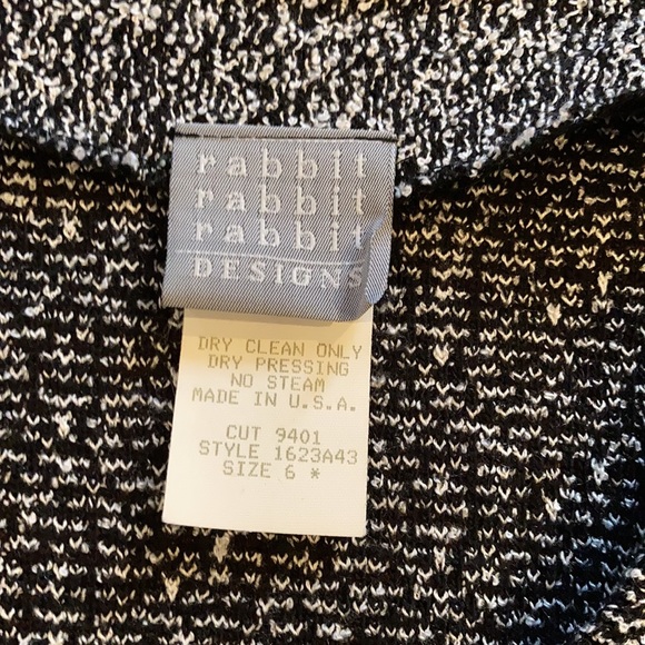Black and white mottled cardigan vintage Rabbit Rabbit Rabbit designs - Picture 3 of 5
